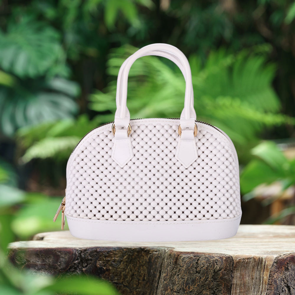 Madeline Love White Solid Jelly Rubber Tote / Crossbody Bag - Bags & Wallets