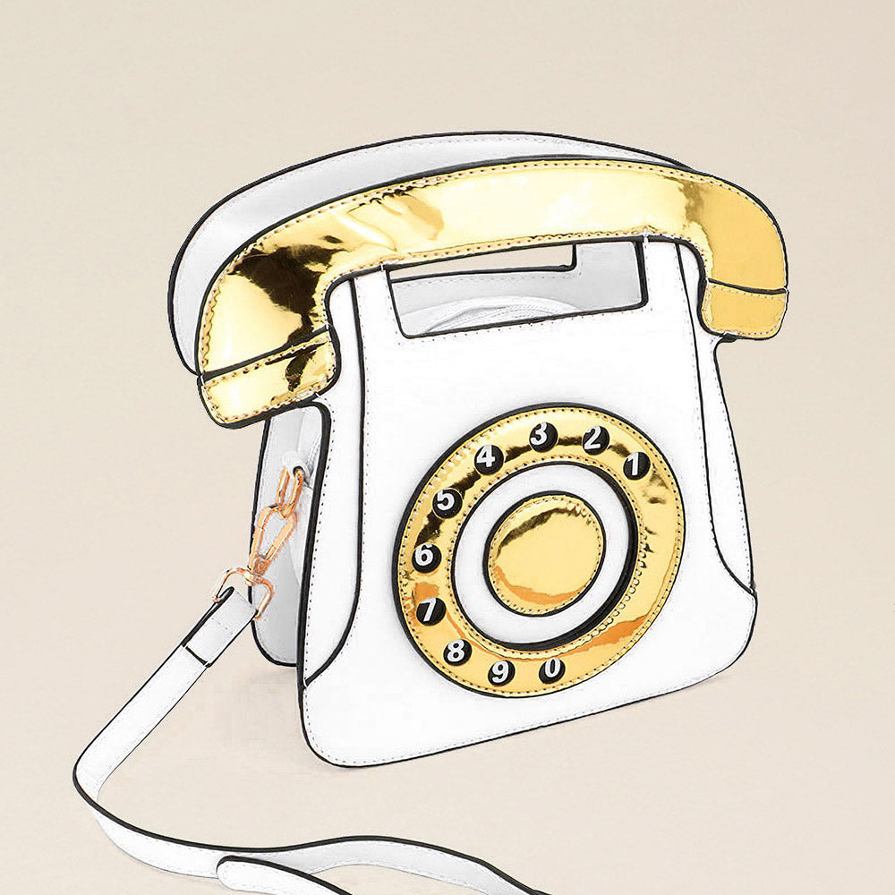 Madeline Love White Telephone Shaped Crossbody Handbag - Bags & Wallets