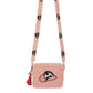 Madeline Love Pink Seed Beaded Cowboy Hat Accented Rectangle Tassel Crossbody Bag - Bags & Wallets - desc