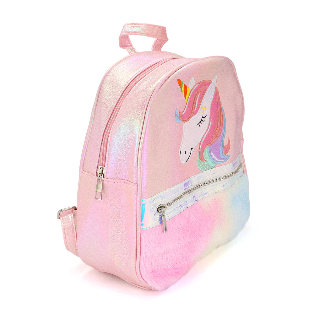 Madeline Love Purple Fuzzy Unicorn Metallic Backpack Bag - Bags & Wallets - extra