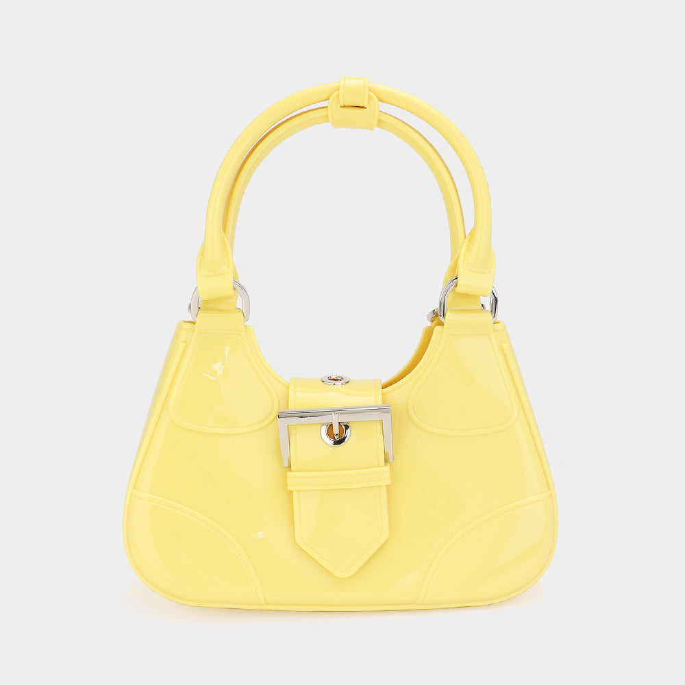 Madeline Love Yellow Buckle Pointed Jelly Shoulder Bag / Hand Bag - Bags & Wallets - desc