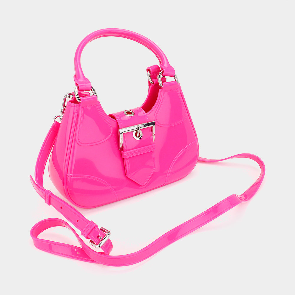 Madeline Love Yellow Buckle Pointed Jelly Shoulder Bag / Hand Bag - Bags & Wallets - extra