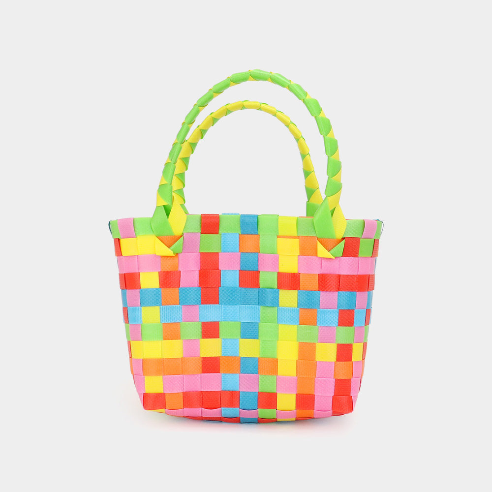 Madeline Love Multi Basket Weave Mini Micro Tote Bag - Bags & Wallets