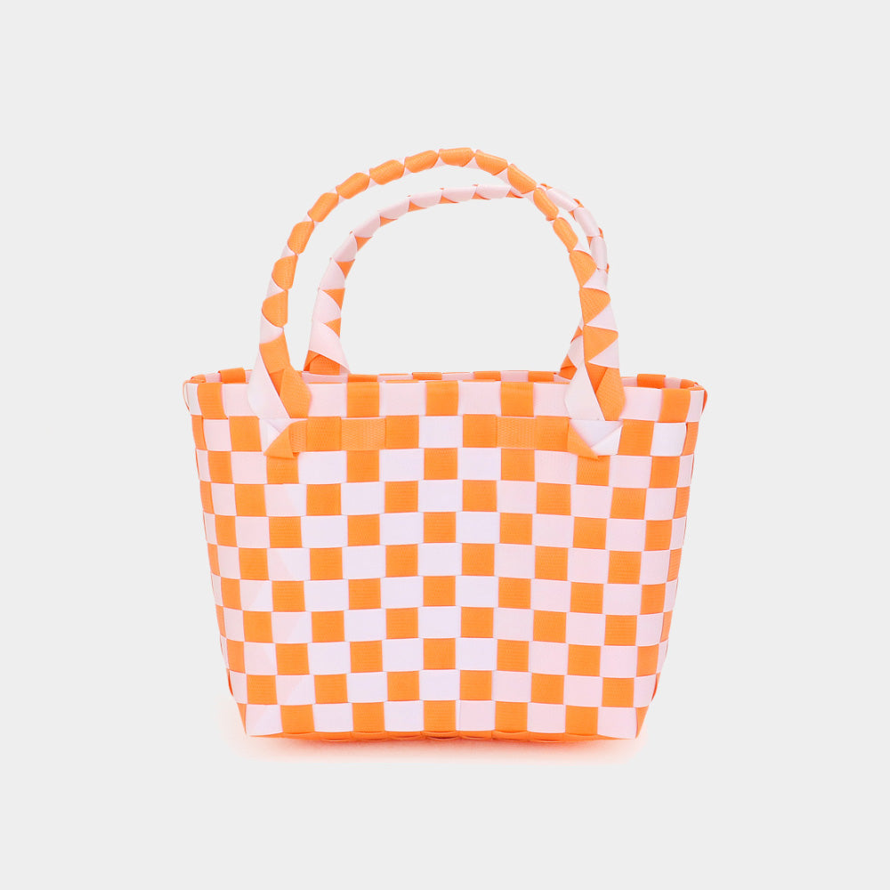Madeline Love Orange Basket Weave Mini Micro Tote Bag - Bags & Wallets