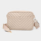 Madeline Love Beige Chevron Patterned Rectangle Crossbody Bag - Bags & Wallets