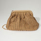 Madeline Love Khaki Woven Raffia Clutch Purse Bag / Crossbody Bag - Bags & Wallets - extra