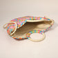 Madeline Love Green Multi Color Weave Round Handle Handwoven Natural Straw Handbag - Bags & Wallets - extra