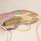 Madeline Love Green Multi Color Weave Round Handle Handwoven Natural Straw Handbag - Bags & Wallets - extra