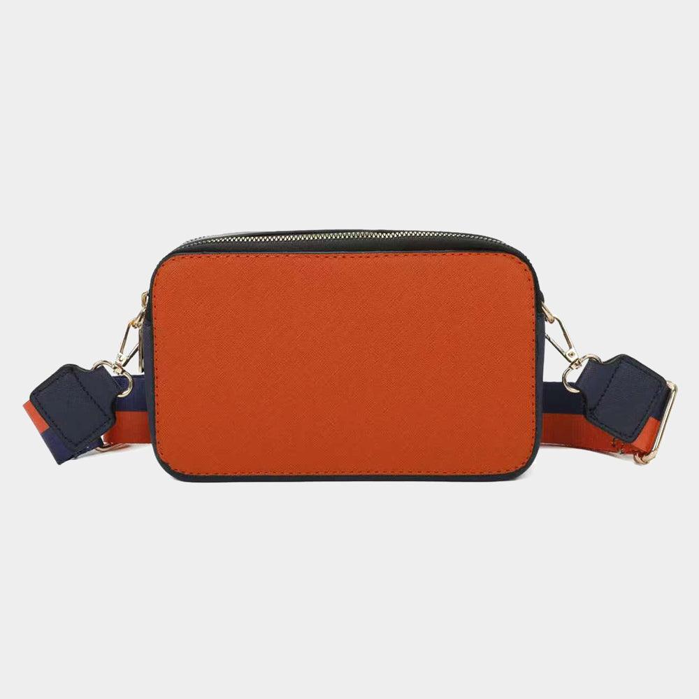 Madeline Love Navy, Orange Game Day Two Tone Faux Leather Rectangle Crossbody Bag - Bags & Wallets