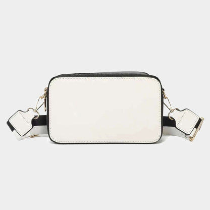 Madeline Love Black, White Game Day Two Tone Faux Leather Rectangle Crossbody Bag - Bags & Wallets
