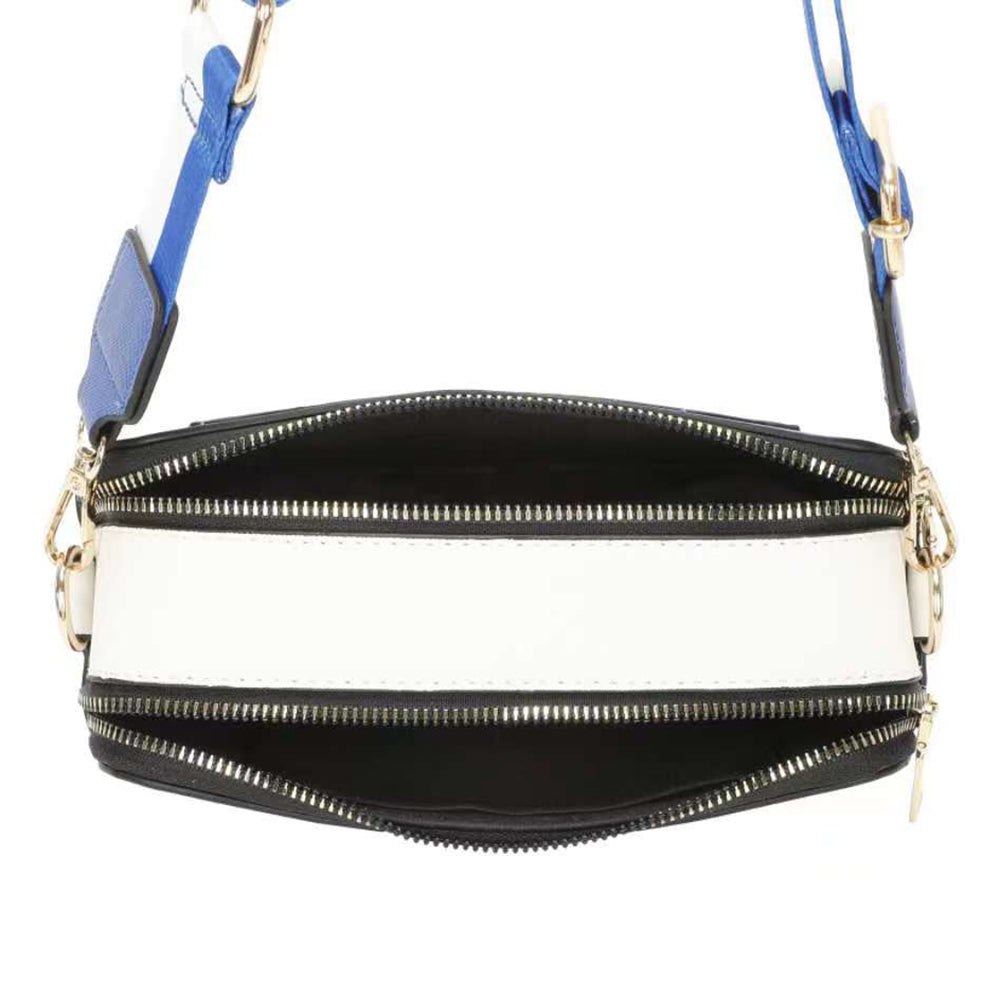 Madeline Love Gold, White Game Day Two Tone Faux Leather Rectangle Crossbody Bag - Bags & Wallets - extra