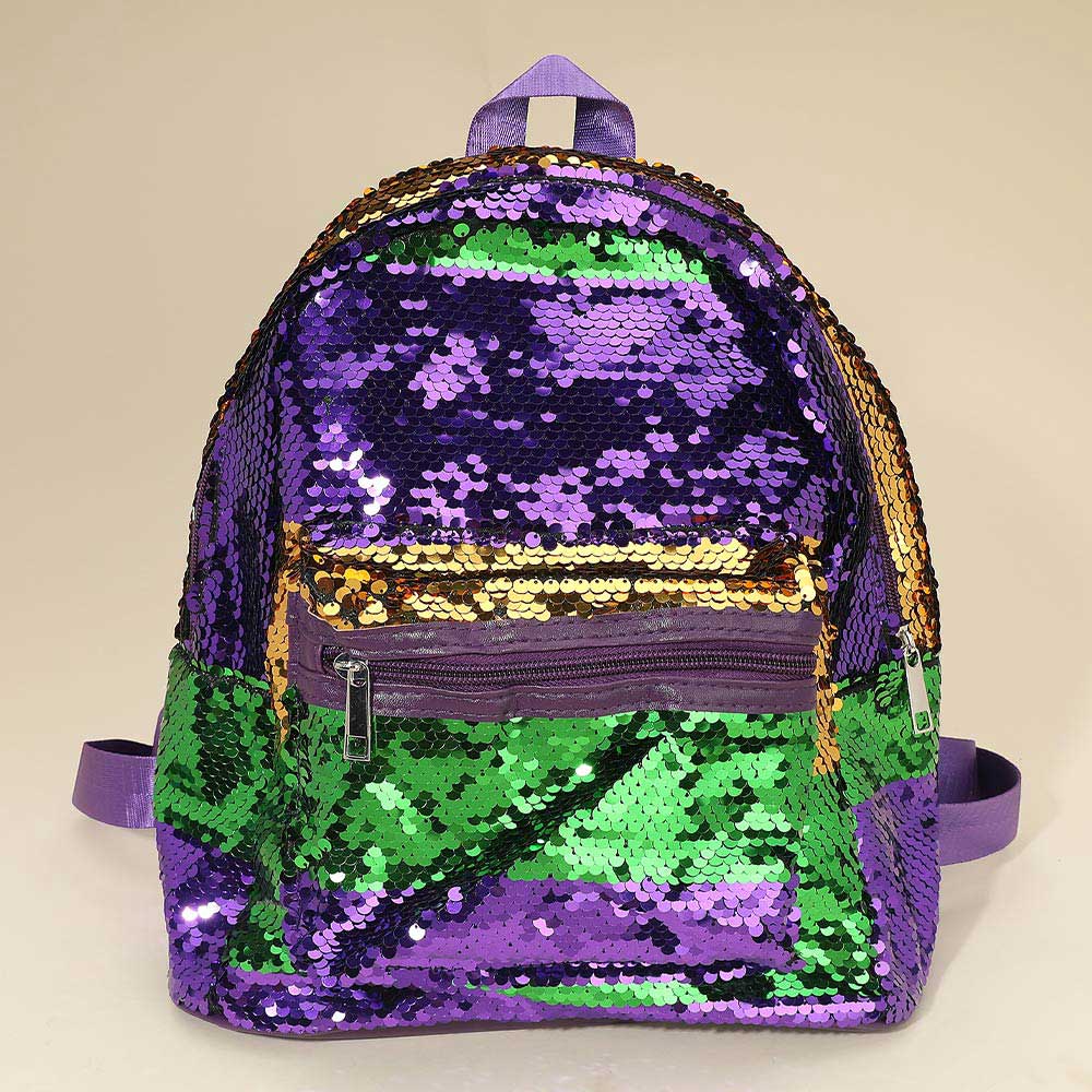 Madeline Love Multi Mardi Gras Sequin Backpack Bag - Bags & Wallets