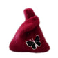 Madeline Love Burgundy Fluffy Faux Fur Butterfly Slouchy Tote Bag - Bags & Wallets - desc