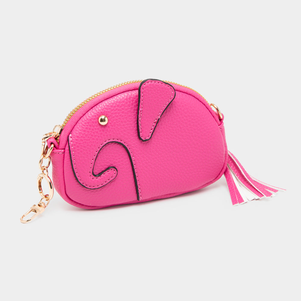 Madeline Love Fuchsia Elephant Tassel Keychain Mini Bag - Bags & Wallets