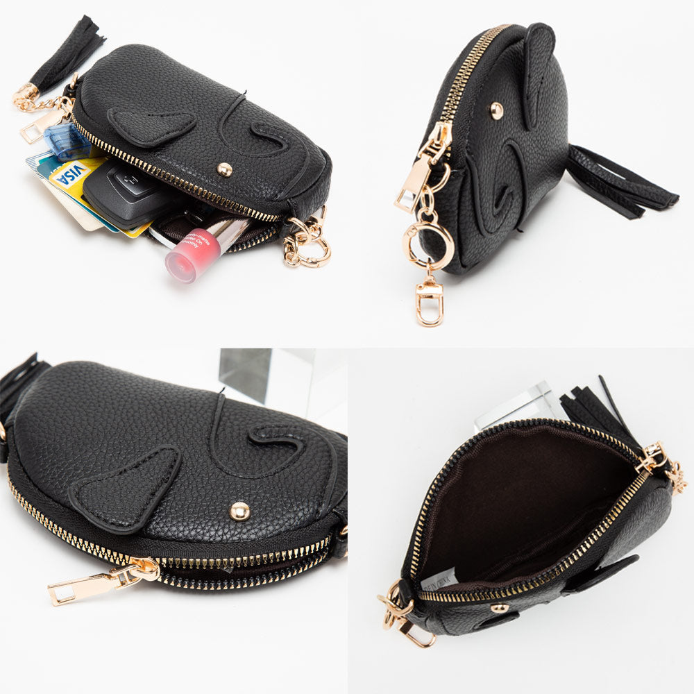 Madeline Love Fuchsia Elephant Tassel Keychain Mini Bag - Bags & Wallets - desc