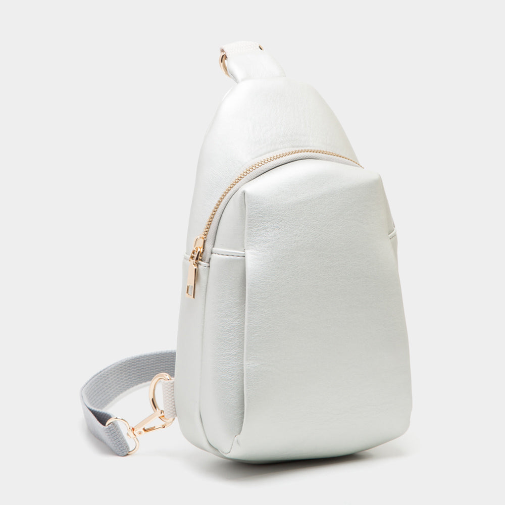Madeline Love Silver Faux Leather Sling Bag - Bags & Wallets