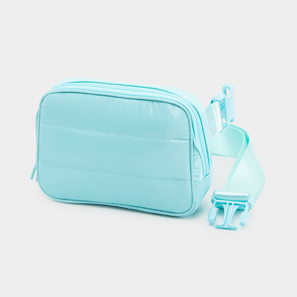 Madeline Love Blue Puffer Rectangle Sling Bag / Fanny Pack / Belt Bag - Bags & Wallets