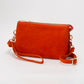 Madeline Love Orange Plain Faux Suede Crossbody Clutch Bag - Bags & Wallets
