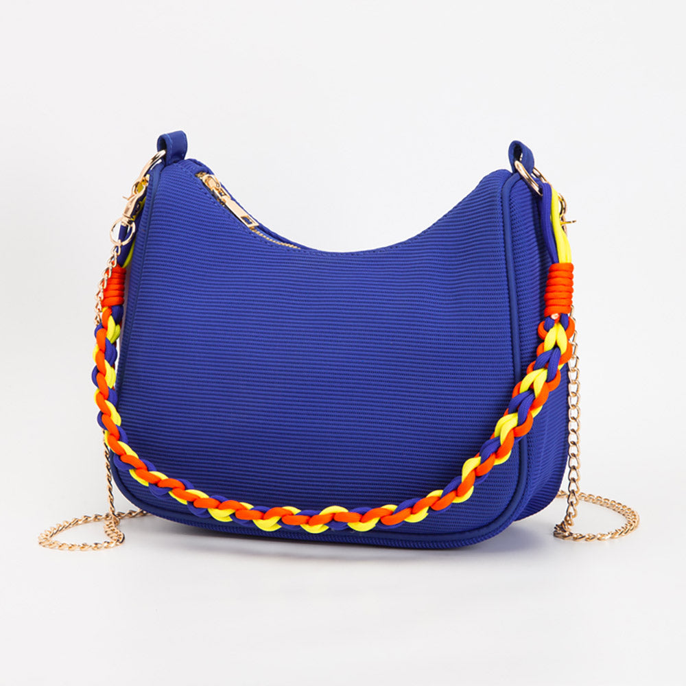 Madeline Love Blue Fabric Hobo Bag / Crossbody Bag - Bags & Wallets