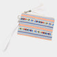 Madeline Love Blue Aztec Patterned Wristlet Pouch Bag - Beauty & Cosmetics