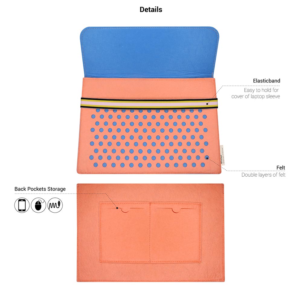 Madeline Love Black 13Inch Felt Laptop Sleeve - Bags & Wallets - extra