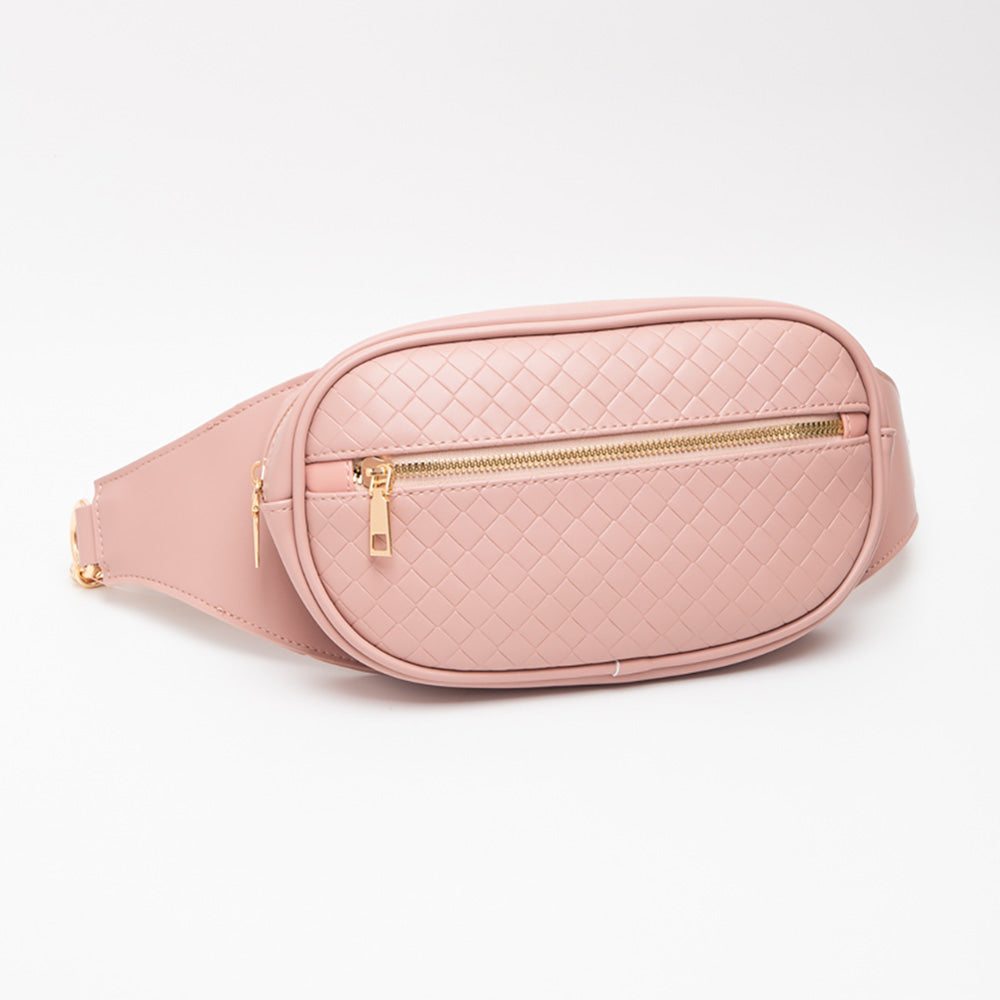 Madeline Love Pink Faux Braided Leather Mini Sling Bag - Bags & Wallets