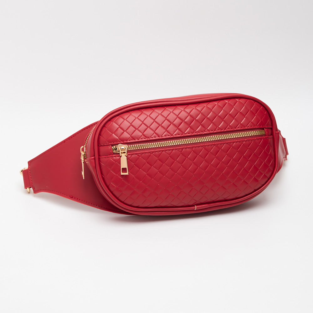 Madeline Love Red Faux Braided Leather Mini Sling Bag - Bags & Wallets