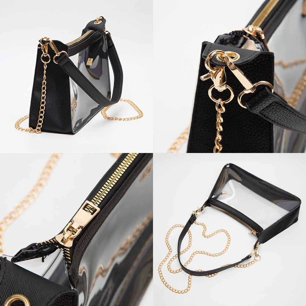 Madeline Love Clear, Leopard Transparent Hand Bag / Baguette Bag / Crossbody Bag - Bags & Wallets - extra