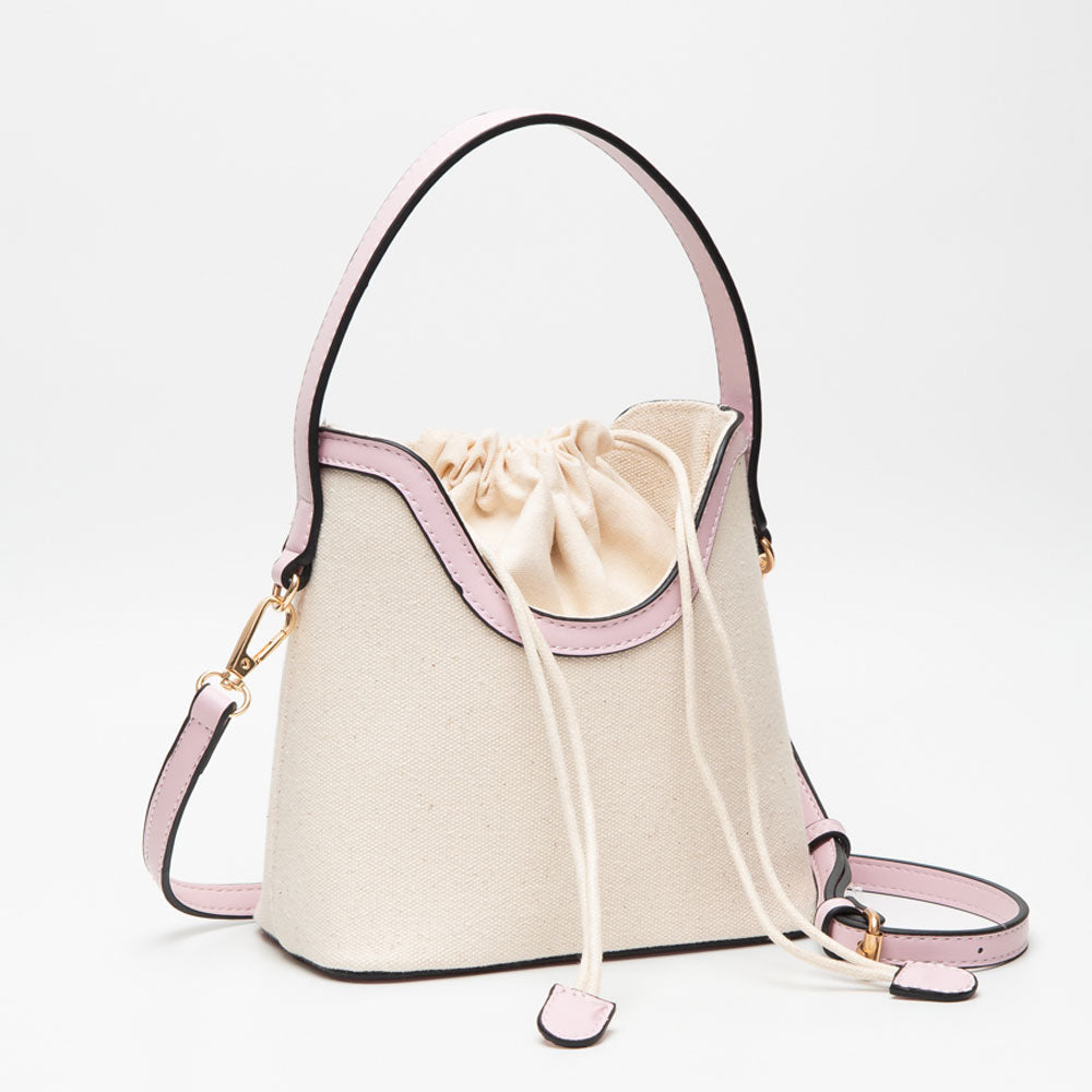 Madeline Love Pink Mini Canvas Bucket Bag / Crossbody Bag - Bags & Wallets