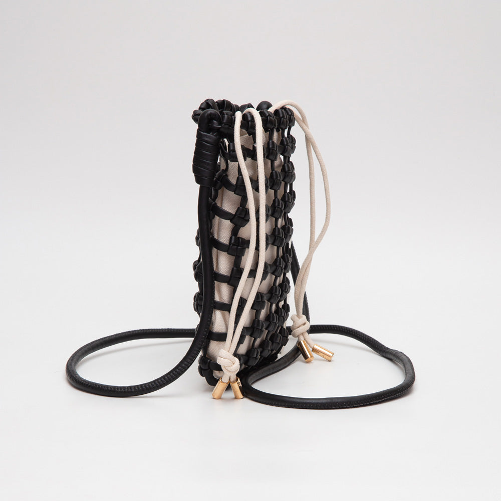 Madeline Love Purple Faux Leather Mini Woven Crossbody Bag - Bags & Wallets - desc