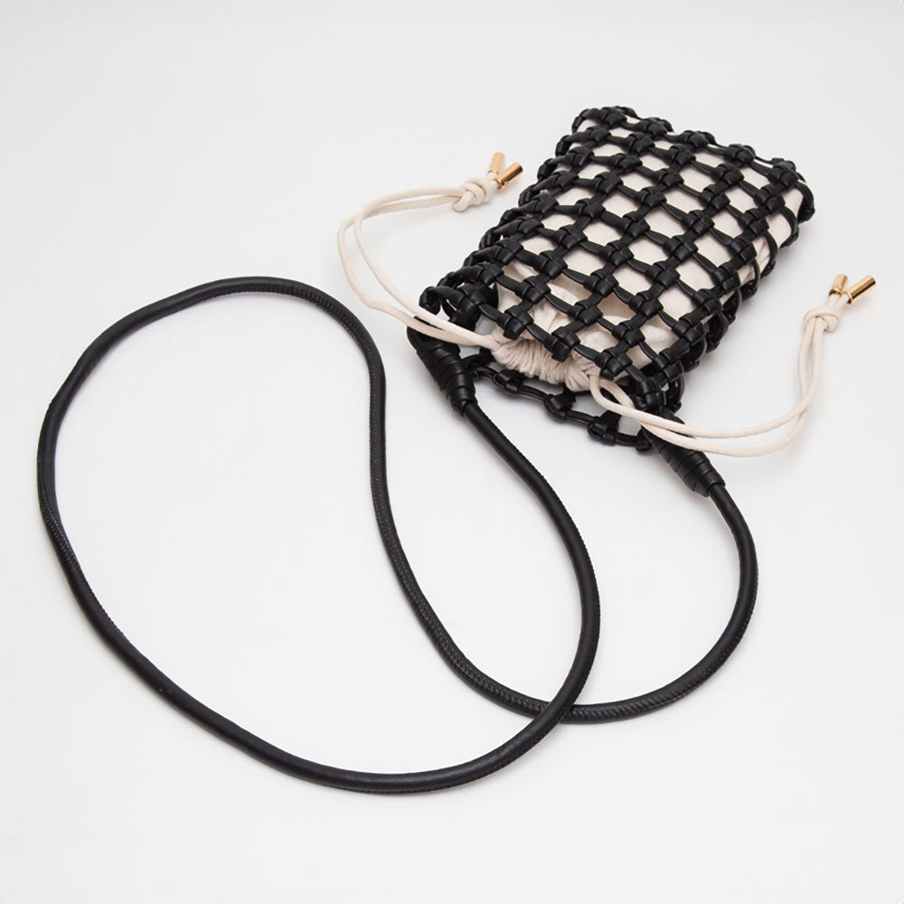 Madeline Love Mustard Faux Leather Mini Woven Crossbody Bag - Bags & Wallets - extra