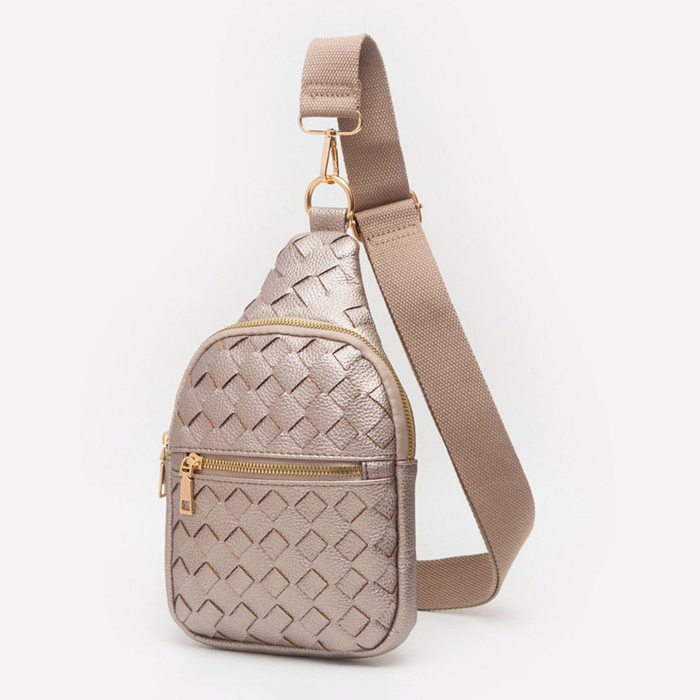 Madeline Love Bronze Faux Braided Leather Sling Bag - Bags & Wallets