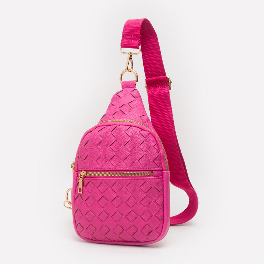 Madeline Love Fuchsia Faux Braided Leather Sling Bag - Bags & Wallets