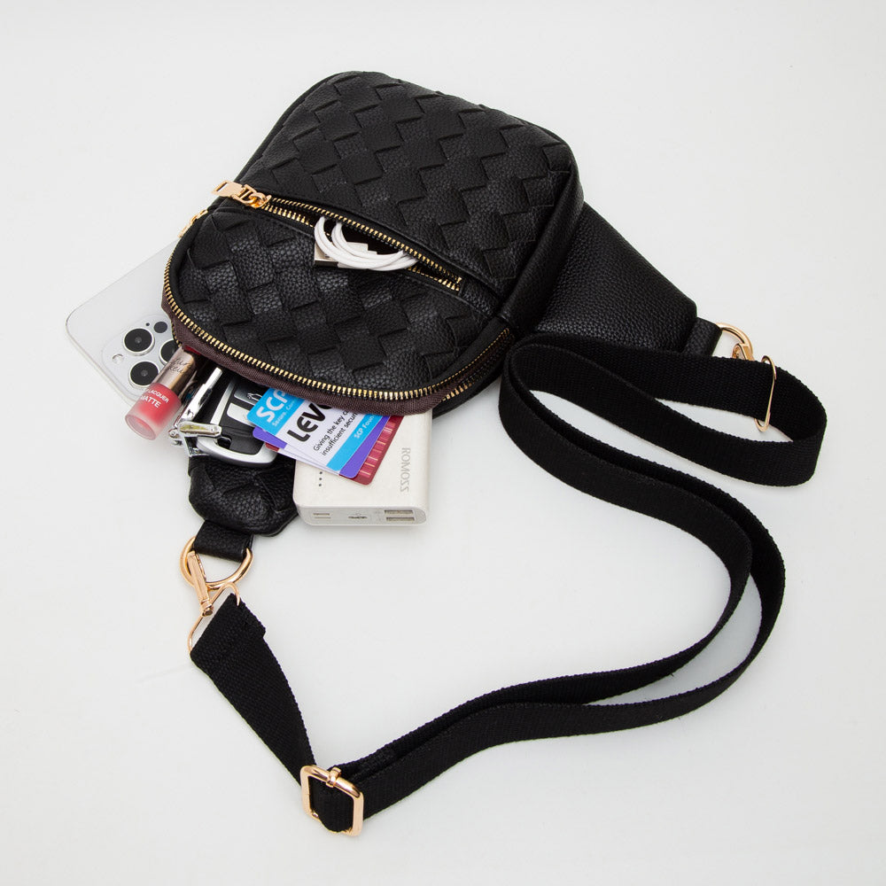 Madeline Love Pink Faux Braided Leather Sling Bag - Bags & Wallets - extra