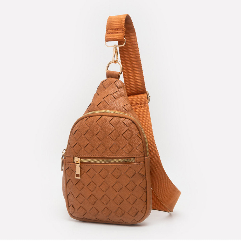 Madeline Love Tan Faux Braided Leather Sling Bag - Bags & Wallets