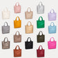 Madeline Love Gray Faux Leather Braided Top Handle Tote Bag with Pouch - Bags & Wallets - extra