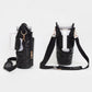 Madeline Love Black Shiny Quilted Puffer Tumbler Carrier Holder Crossbody Bag - Bags & Wallets - desc