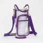 Madeline Love Clear, Purple Transparent Tumbler Carrier Holder Crossbody Bag - Bags & Wallets