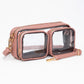 Madeline Love Clear, Pink Dual Front Pocket Faux Leather Transparent Crossbody Bag - Bags & Wallets