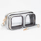 Madeline Love Clear, Silver Dual Front Pocket Faux Leather Transparent Crossbody Bag - Bags & Wallets