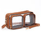 Madeline Love Clear, Tan Dual Front Pocket Faux Leather Transparent Crossbody Bag - Bags & Wallets