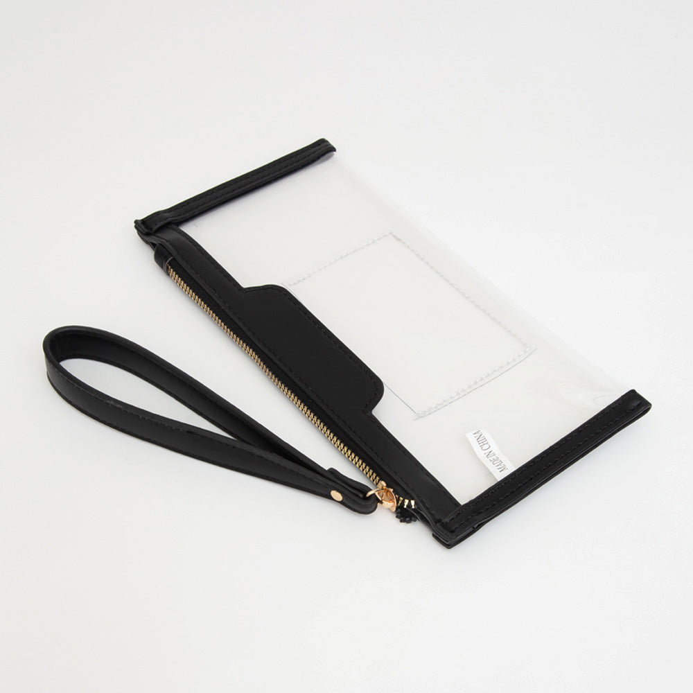 Madeline Love Clear, Silver Transparent Flap Wristlet Pouch / Clutch Bag - Bags & Wallets - extra