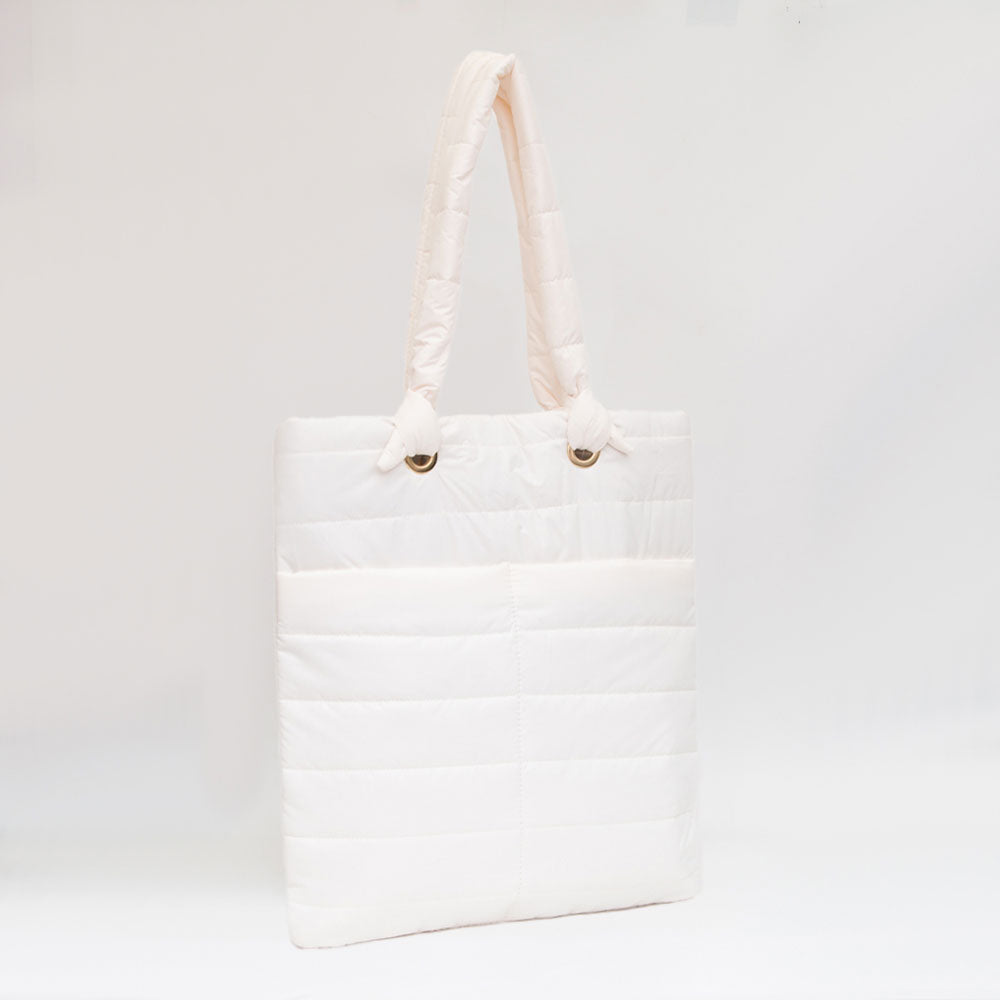 Madeline Love Ivory Soft Padded Quilted Tote Bag - Bags & Wallets