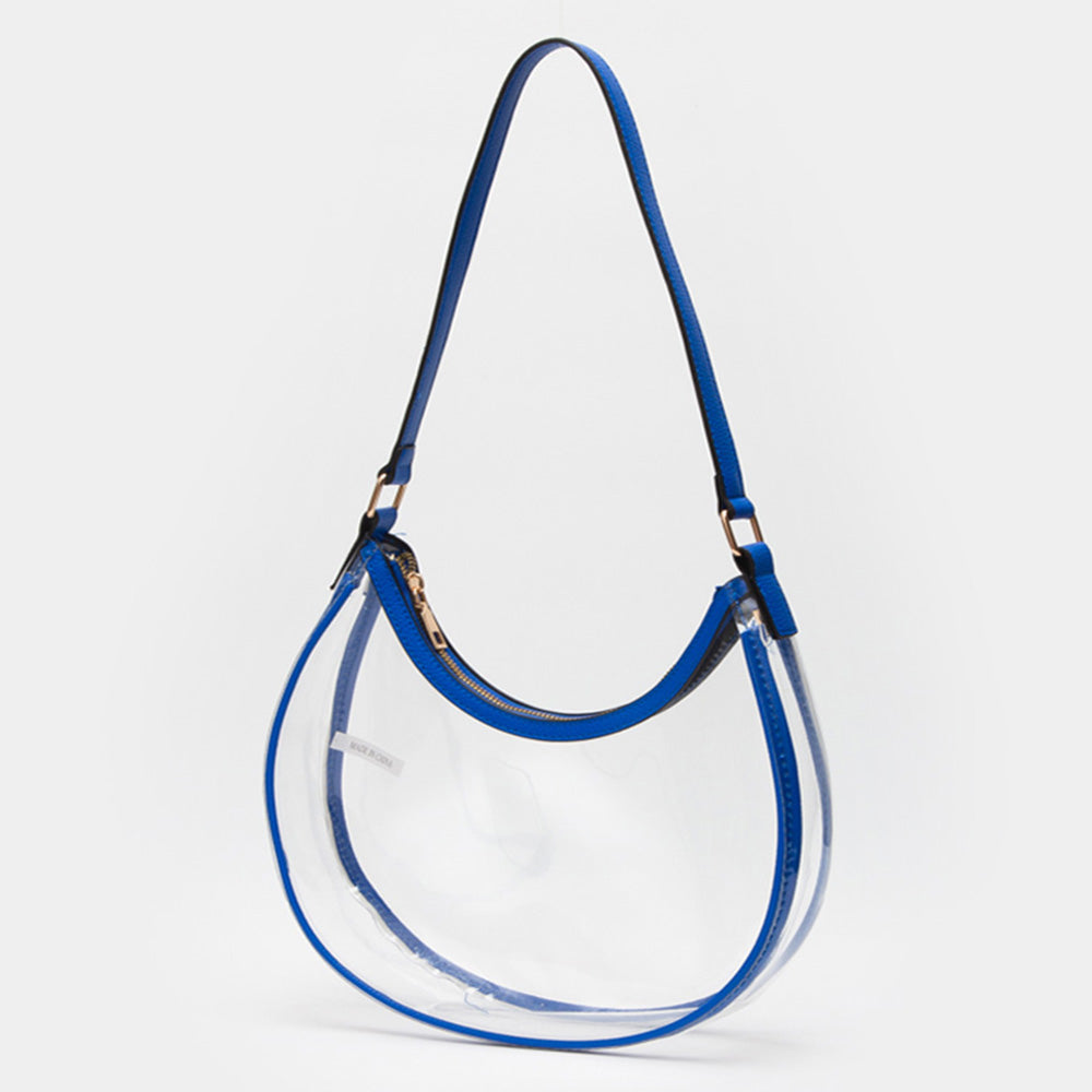 Madeline Love Clear, Royal Blue Transparent Shoulder Hobo Bag - Bags & Wallets