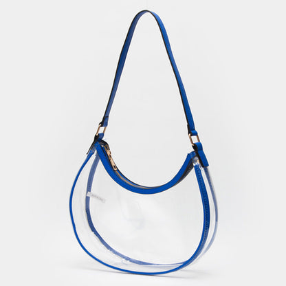 Madeline Love Clear, Royal Blue Transparent Shoulder Hobo Bag - Bags & Wallets