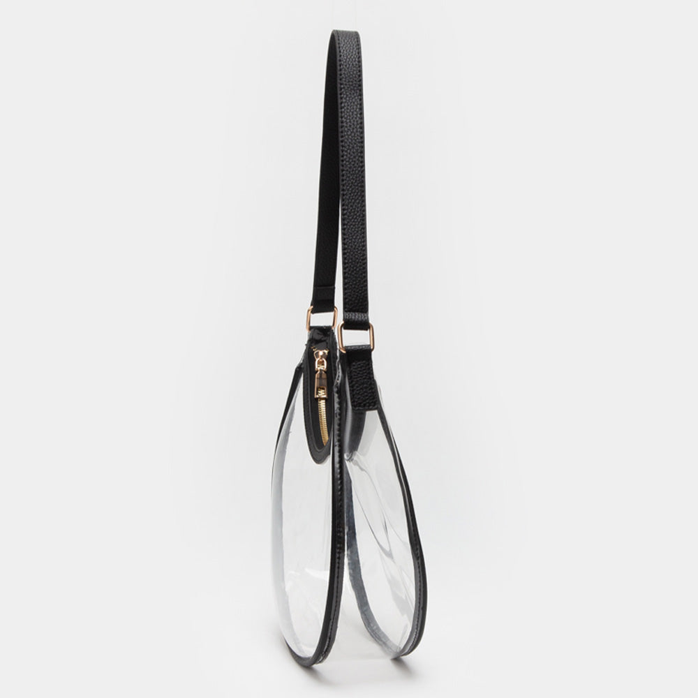 Madeline Love Clear, Royal Blue Transparent Shoulder Hobo Bag - Bags & Wallets - desc