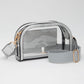 Madeline Love Clear, Silver Faux Leather Transparent Crossbody Camera Bag - Bags & Wallets