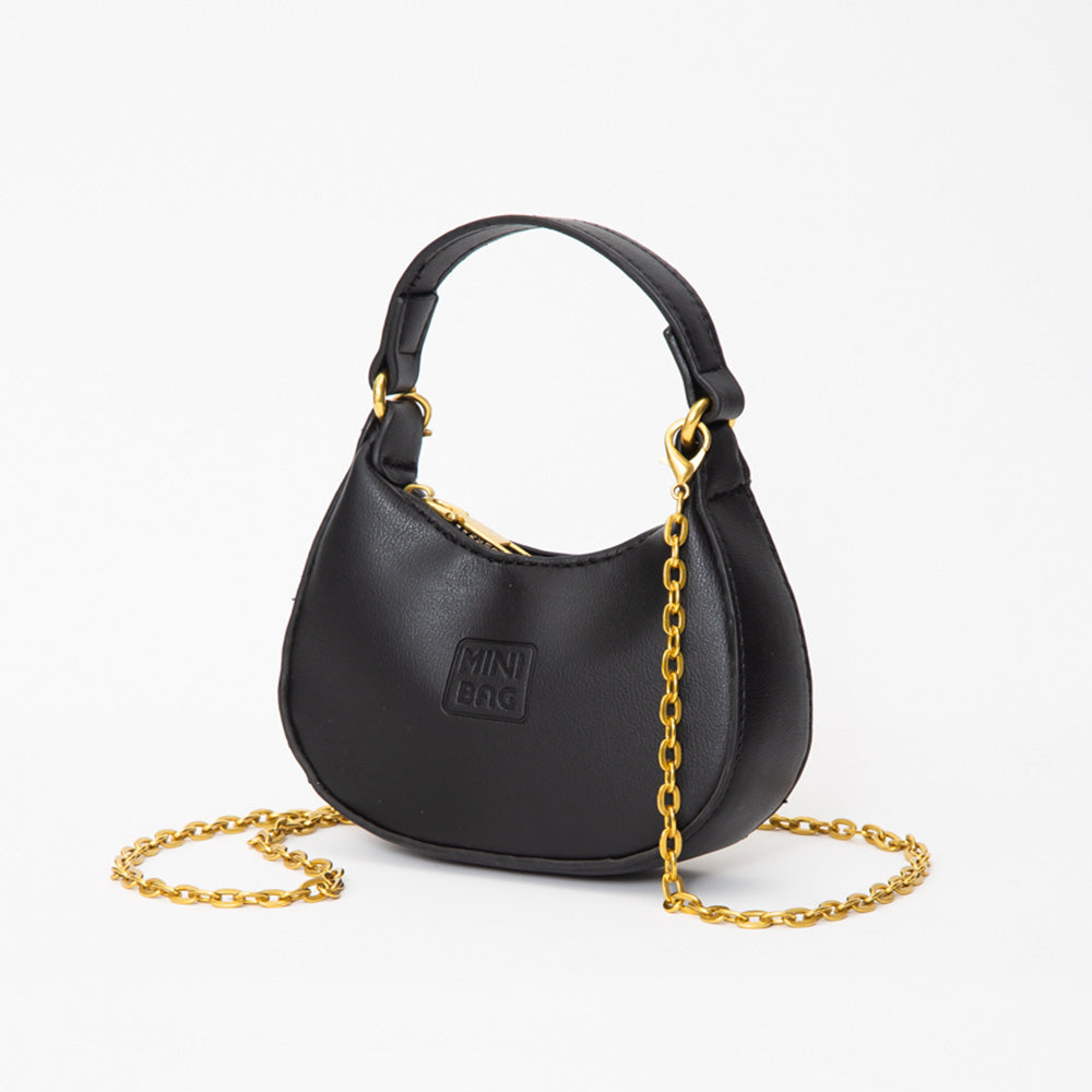 Madeline Love Black Faux Leather Mini Hobo Handbag / Crossbody Bag - Bags & Wallets