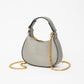 Madeline Love Gray Faux Leather Mini Hobo Handbag / Crossbody Bag - Bags & Wallets