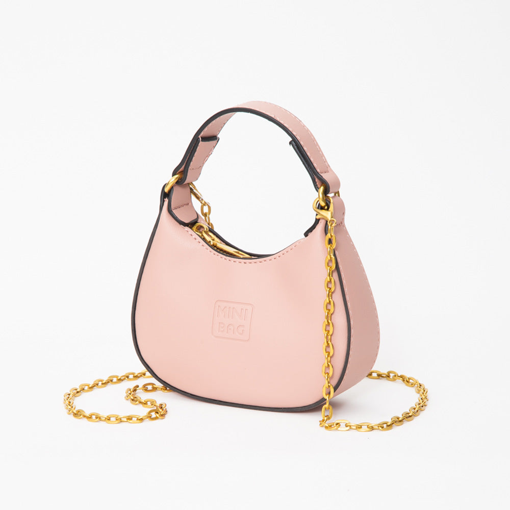 Madeline Love Pink Faux Leather Mini Hobo Handbag / Crossbody Bag - Bags & Wallets